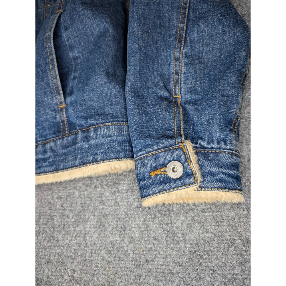 Disney Tinkerbell Denim Jacket Womens Medium Feisty Fairy Heavy Sherpa Lined - Picture 5 of 13